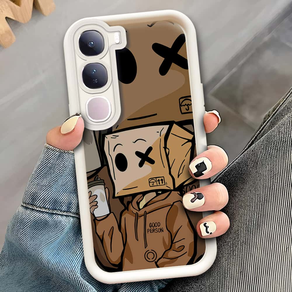 Vivo V40 Lite (IDN) - Offwhite - D4 - ONation Step Up Series - HQ Liquid Silicone Soft Case