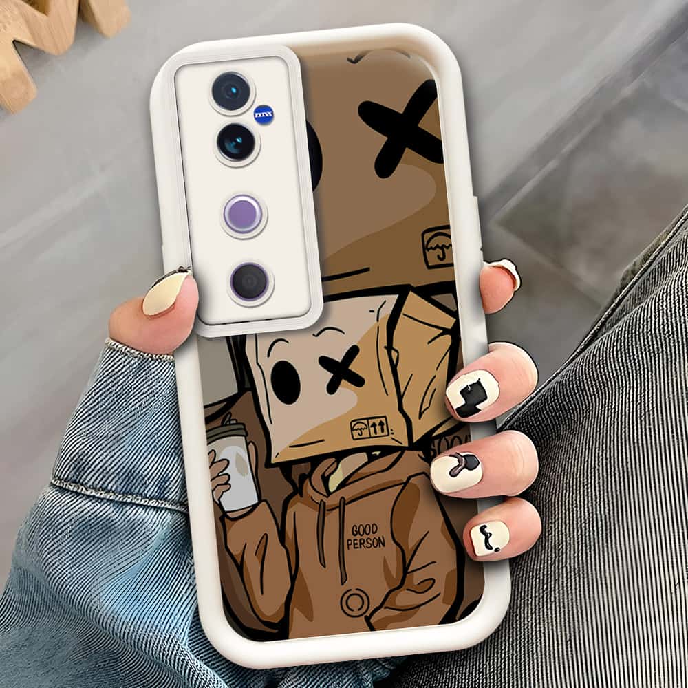 Vivo V40 Pro  - Offwhite - D4 - ONation Step Up Series - HQ Liquid Silicone Soft Case