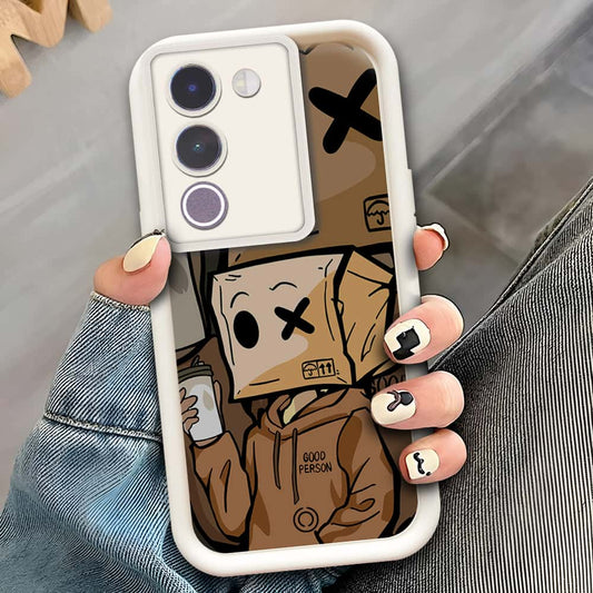 Vivo V29e  - Offwhite - D4 - ONation Step Up Series - HQ Liquid Silicone Soft Case