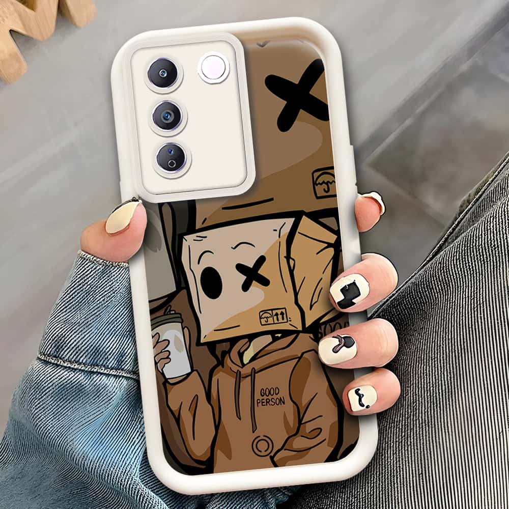 Vivo V27e  - Offwhite - D4 - ONation Step Up Series - HQ Liquid Silicone Soft Case