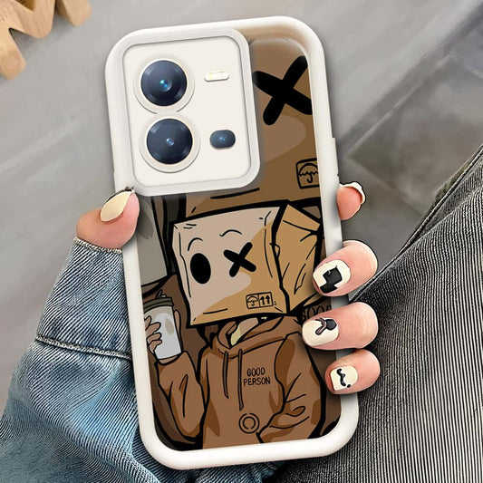 Vivo V25e  - Offwhite - D4 - ONation Step Up Series - HQ Liquid Silicone Soft Case