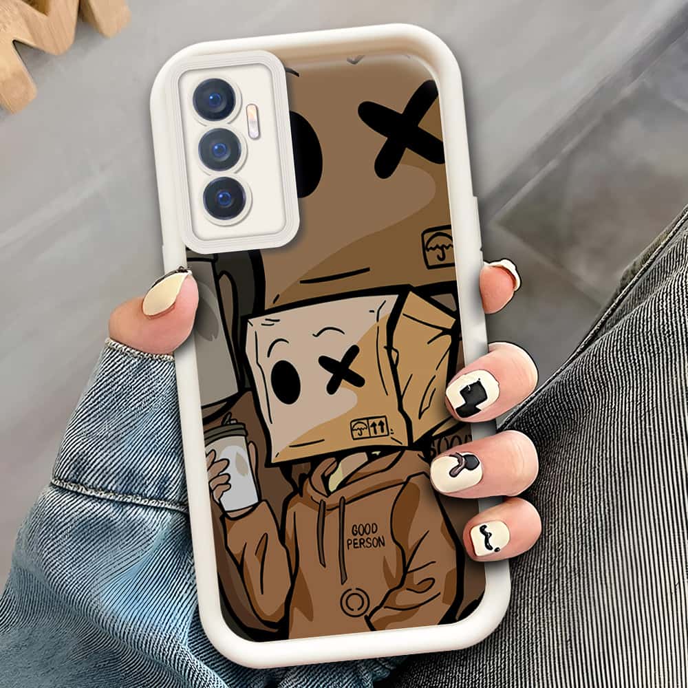 Vivo V23e  - Offwhite - D4 - ONation Step Up Series - HQ Liquid Silicone Soft Case