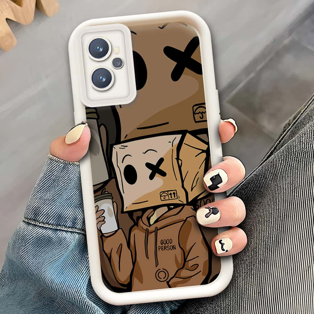 Realme 9i  - Offwhite - D4 - ONation Step Up Series - HQ Liquid Silicone Soft Case