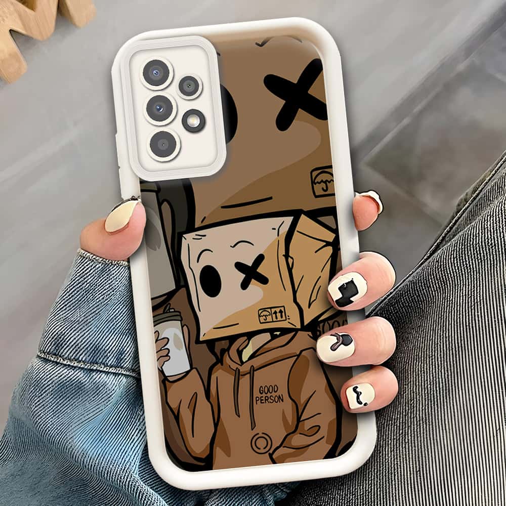 Samsung Galaxy A73 5G  - Offwhite - D4 - ONation Step Up Series - HQ Liquid Silicone Soft Case