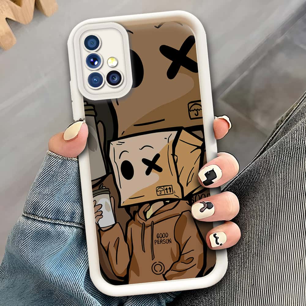 Samsung Galaxy A51  - Offwhite - D4 - ONation Step Up Series - HQ Liquid Silicone Soft Case