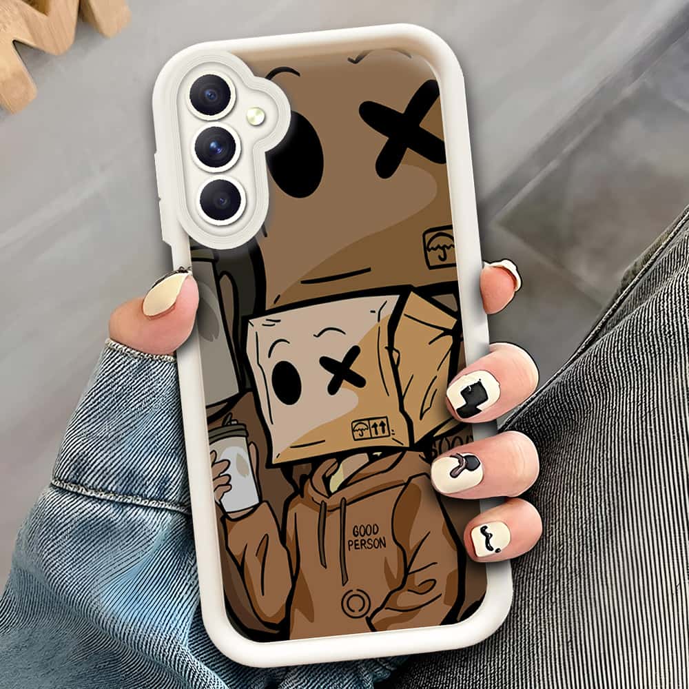 Samsung Galaxy A15 5G  - Offwhite - D4 - ONation Step Up Series - HQ Liquid Silicone Soft Case