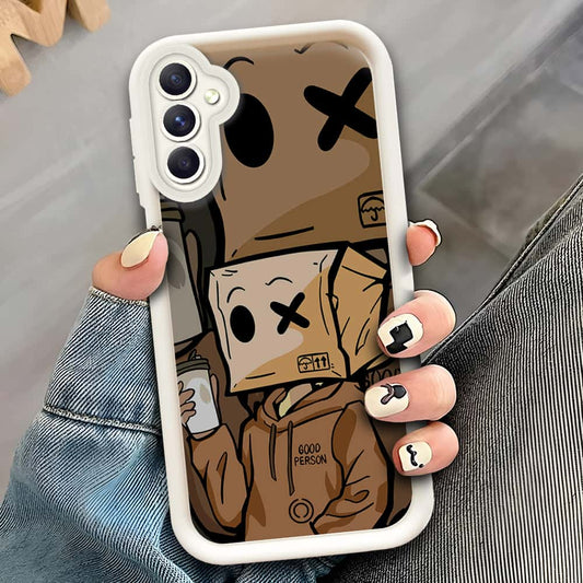 Samsung Galaxy A14  - Offwhite - D4 - ONation Step Up Series - HQ Liquid Silicone Soft Case
