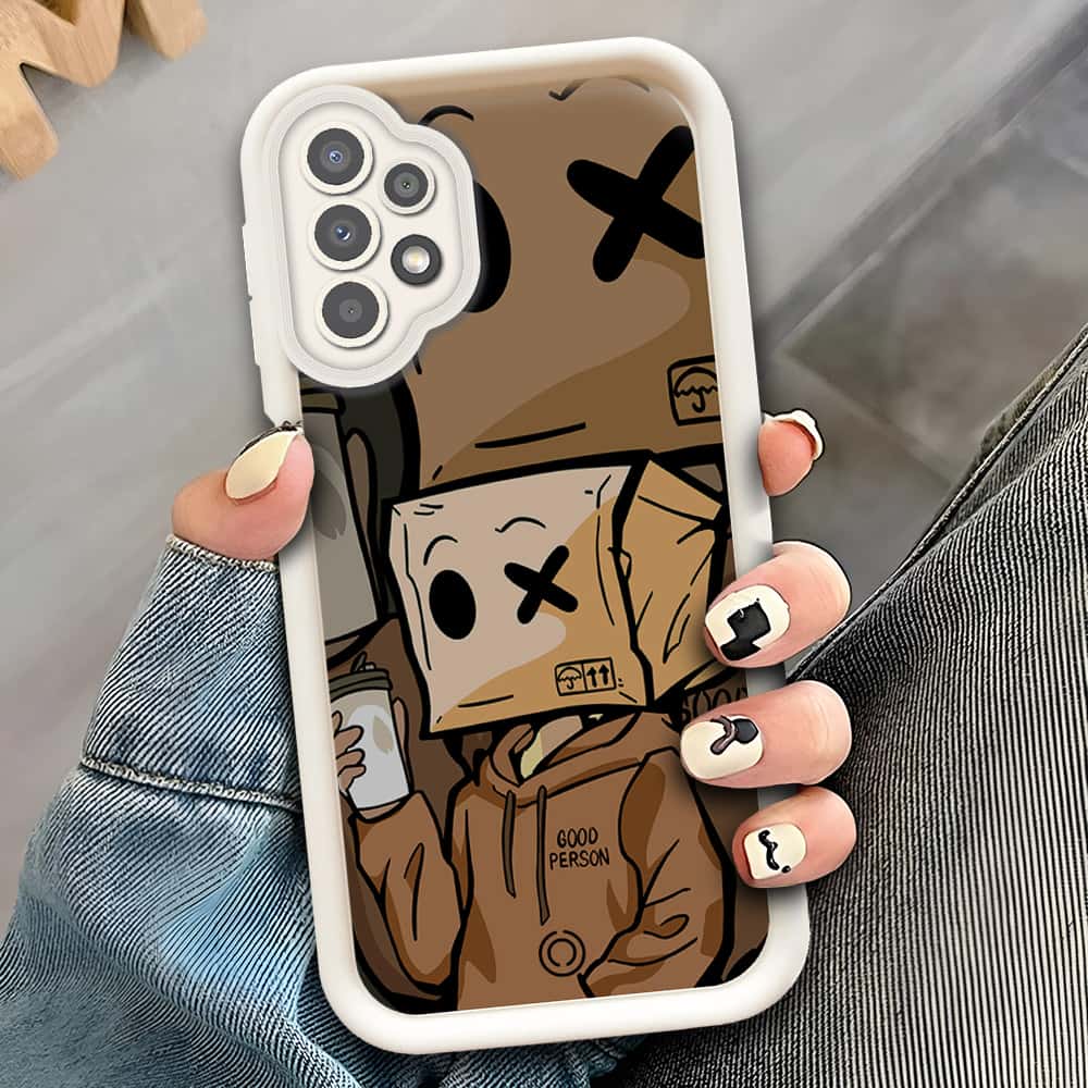 Samsung Galaxy A13  - Offwhite - D4 - ONation Step Up Series - HQ Liquid Silicone Soft Case