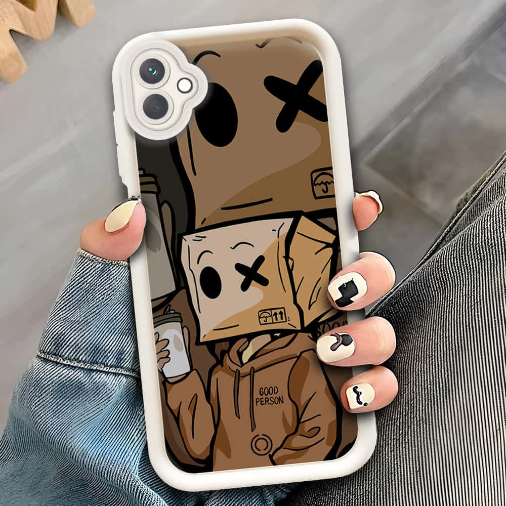 Samsung Galaxy A04  - Offwhite - D4 - ONation Step Up Series - HQ Liquid Silicone Soft Case