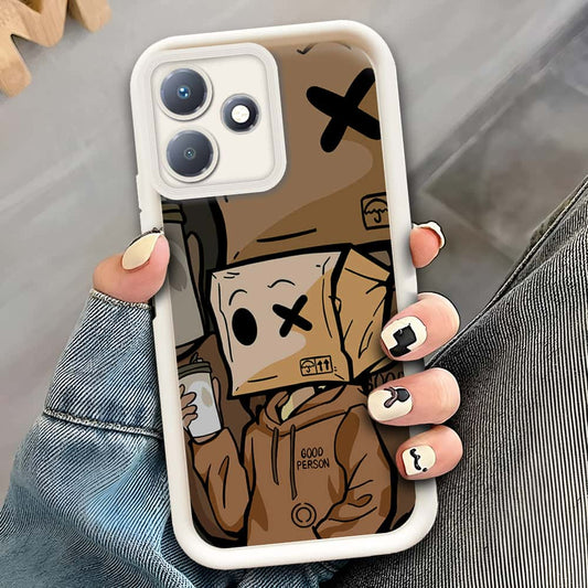 Infinix Hot 30 Play  - Offwhite - D4 - ONation Step Up Series - HQ Liquid Silicone Soft Case