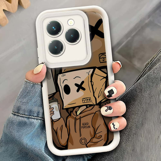 Infinix Hot 40  - Offwhite - D4 - ONation Step Up Series - HQ Liquid Silicone Soft Case