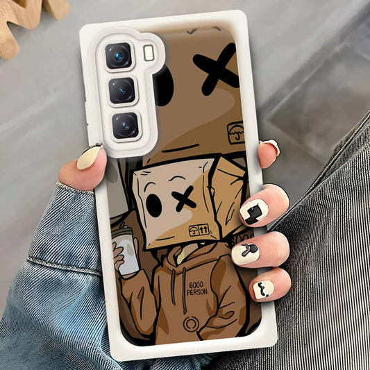 Infinix Hot 60  - Offwhite - D4 - ONation Step Up Series - HQ Liquid Silicone Soft Case