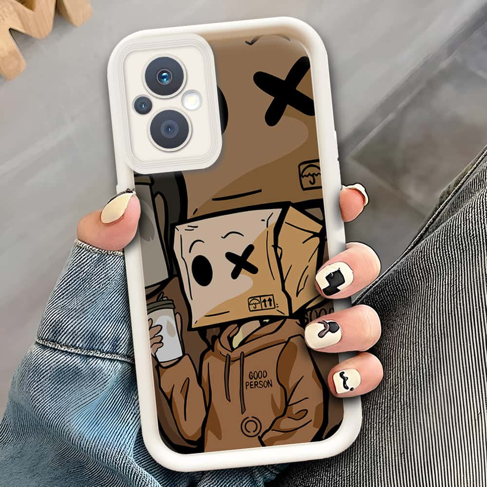 Oppo Reno 7 Lite  - Offwhite - D4 - ONation Step Up Series - HQ Liquid Silicone Soft Case