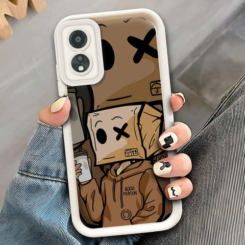 Oppo A38  - Offwhite - D4 - ONation Step Up Series - HQ Liquid Silicone Soft Case
