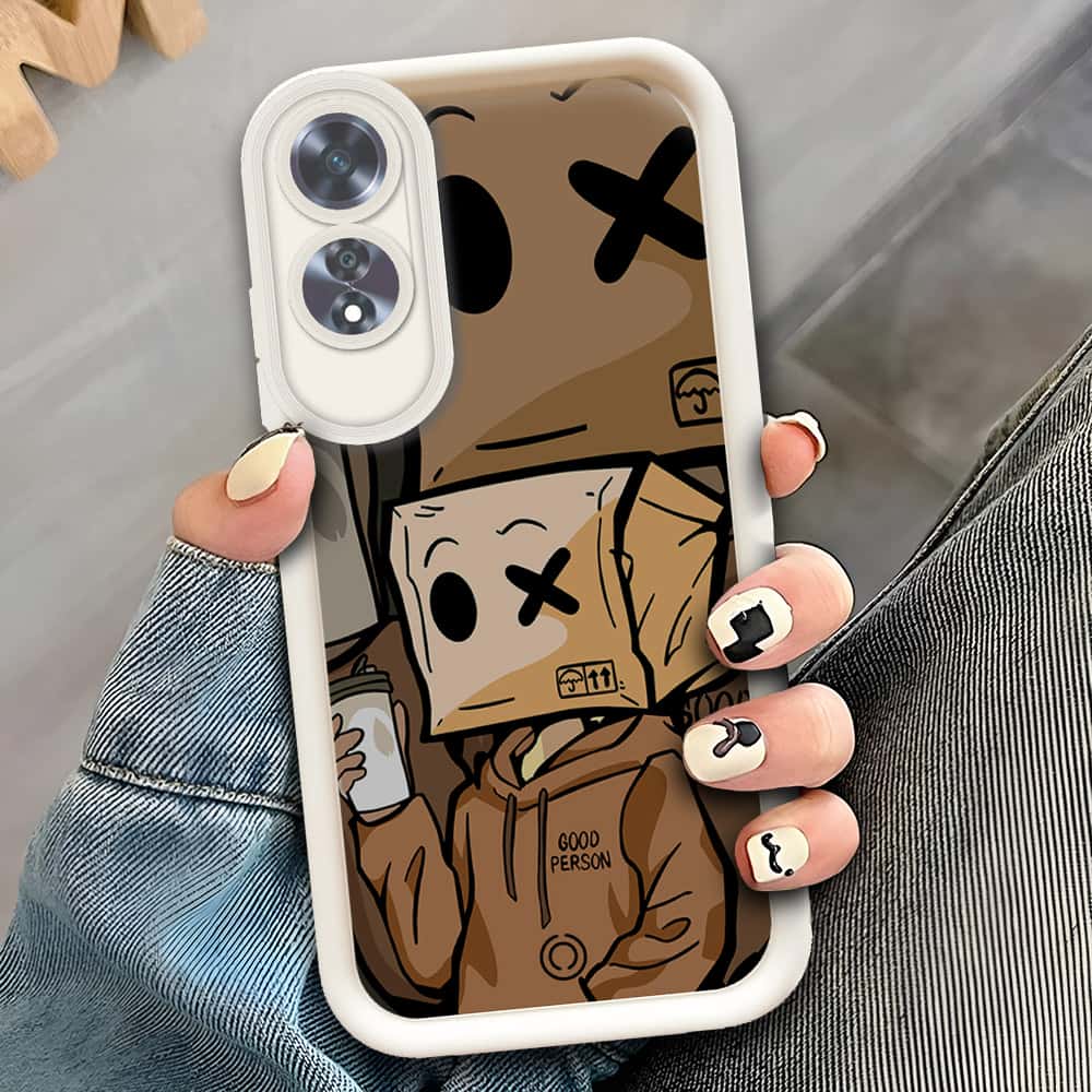 Oppo A60  - Offwhite - D4 - ONation Step Up Series - HQ Liquid Silicone Soft Case