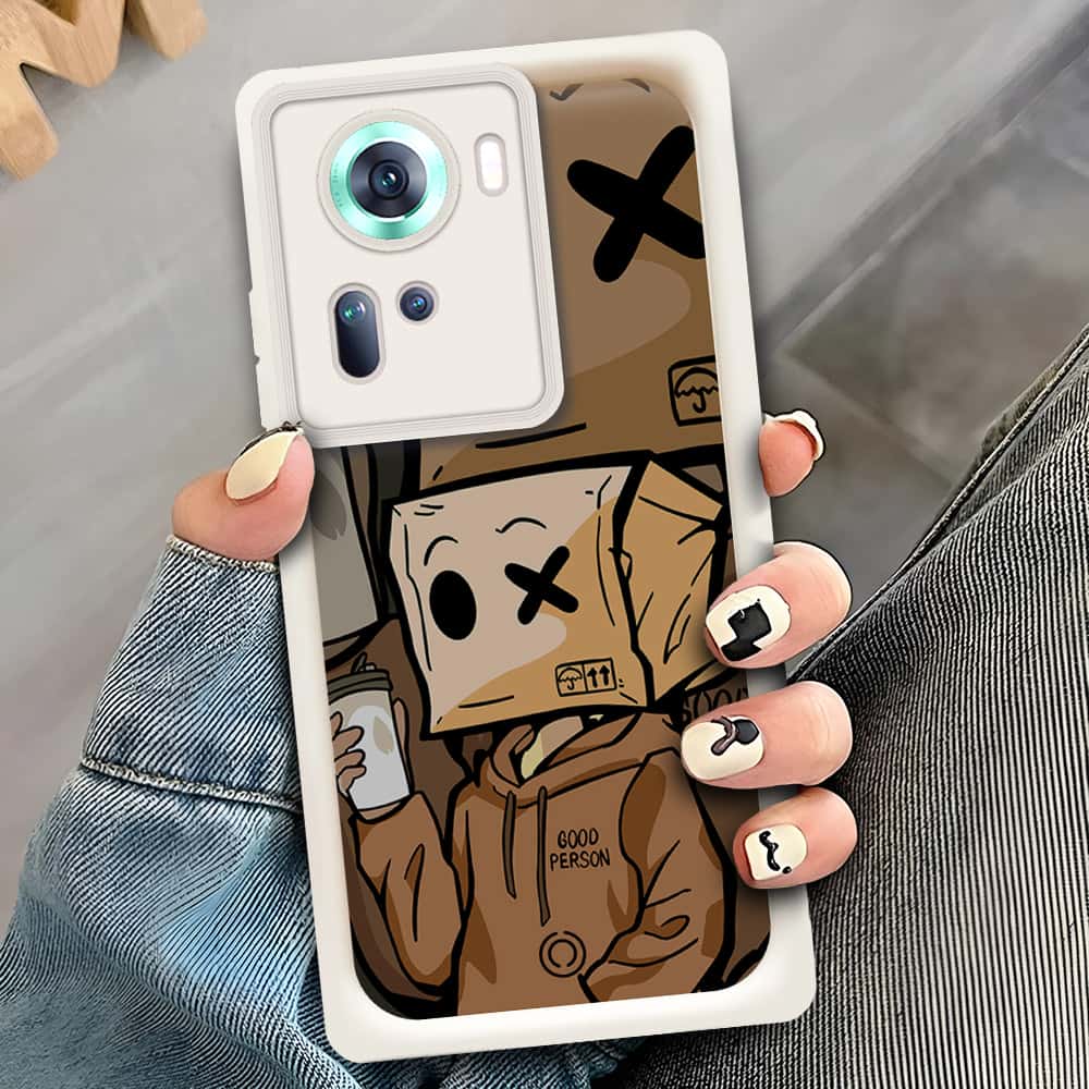 Oppo Reno 11 5G  - Offwhite - D4 - ONation Step Up Series - HQ Liquid Silicone Soft Case