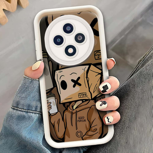 Oppo Reno 12F 4G  - Offwhite - D4 - ONation Step Up Series - HQ Liquid Silicone Soft Case