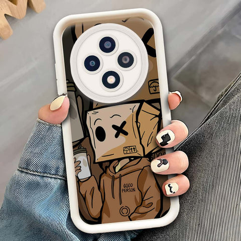 Oppo Reno 12F 4G  - Offwhite - D4 - ONation Step Up Series - HQ Liquid Silicone Soft Case