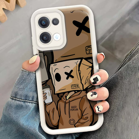 Oppo Reno 13  - Offwhite - D4 - ONation Step Up Series - HQ Liquid Silicone Soft Case