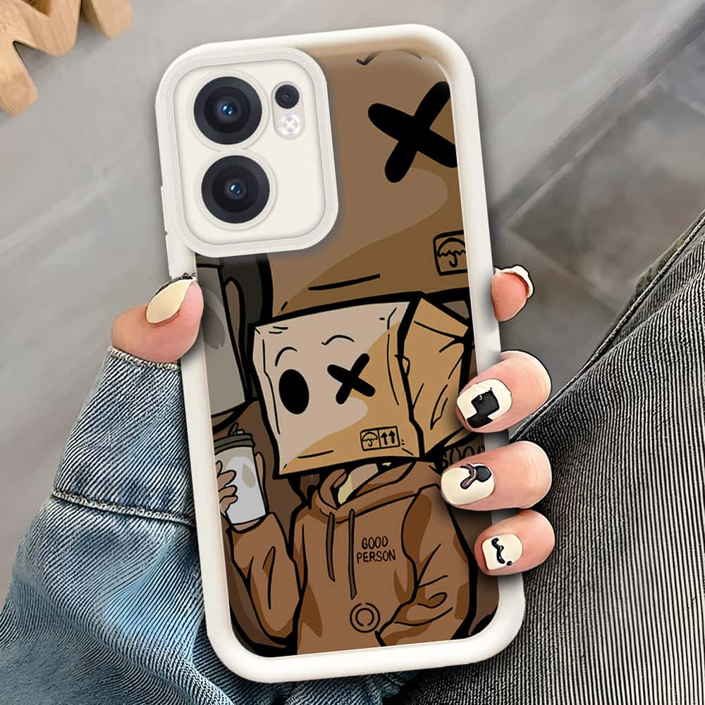 Oppo Reno 13F  - Offwhite - D4 - ONation Step Up Series - HQ Liquid Silicone Soft Case