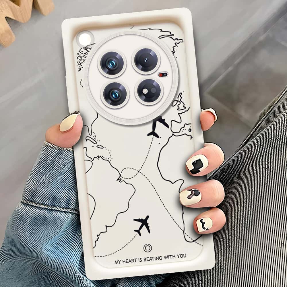 Infinix Zero 40  - Offwhite - Airplane Route Design - ONation Step Up Series - HQ Liquid Silicone Soft Case