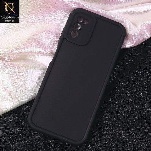 Samsung Galaxy M02s Cover - Black - Soft Silicone Case With Round Bumper Matte TPU Shockproof Cover