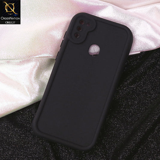 Samsung Galaxy A11 Cover - Black - Soft Silicone Case With Round Bumper Matte TPU Shockproof Cover