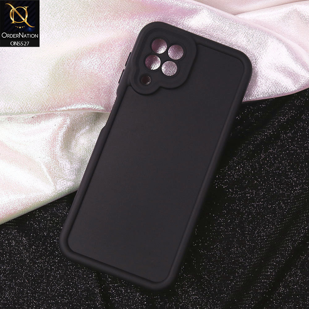Samsung Galaxy M22 Cover - Black - Soft Silicone Case With Round Bumper Matte TPU Shockproof Cover