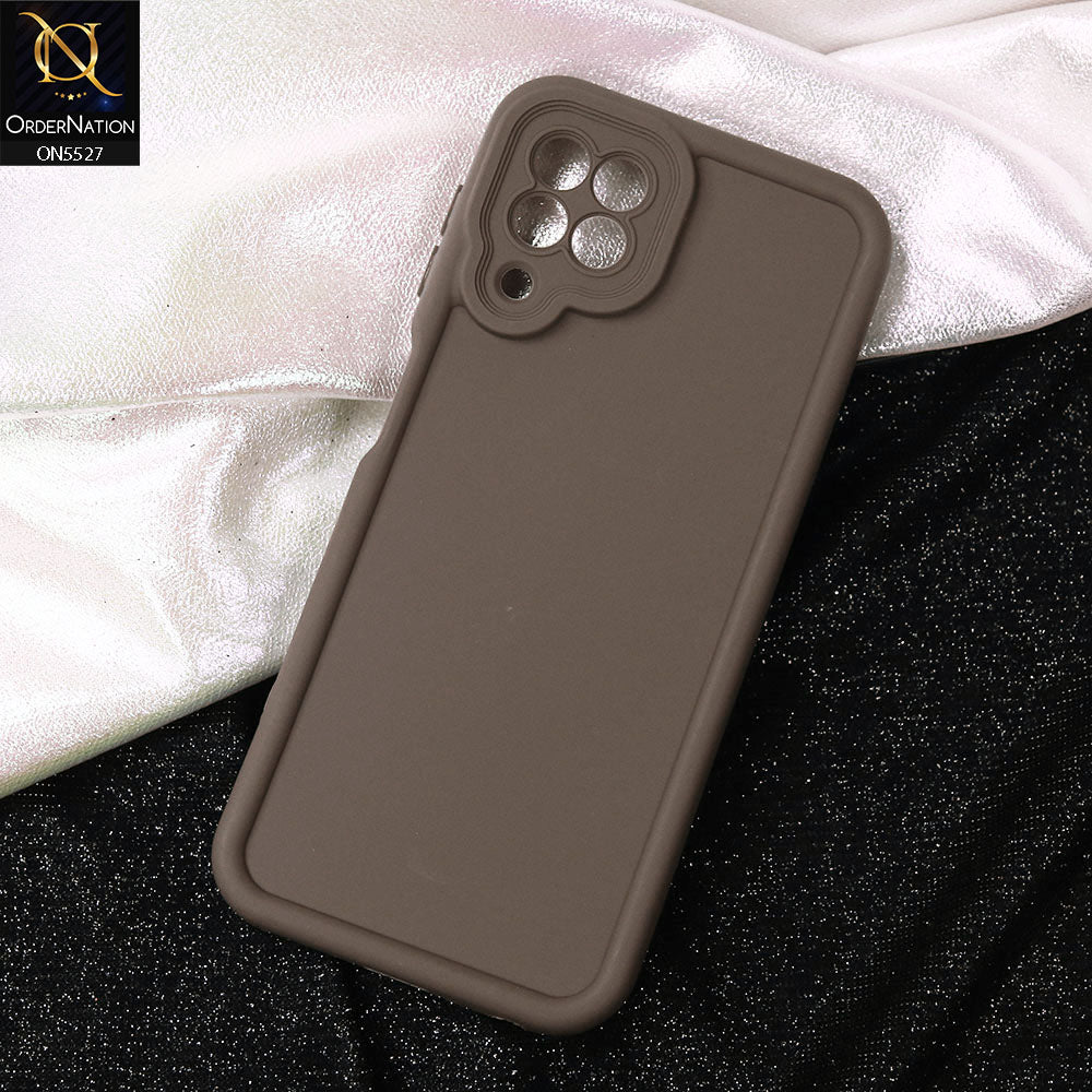 Samsung Galaxy M32 Cover - Brown -Soft Silicone Case With Round Bumper Matte TPU Shockproof Cover