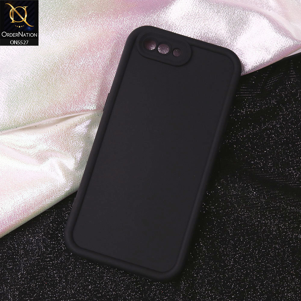 Oppo A3s Cover - Black - Soft Silicone Case With Round Bumper Matte TPU Shockproof Cover