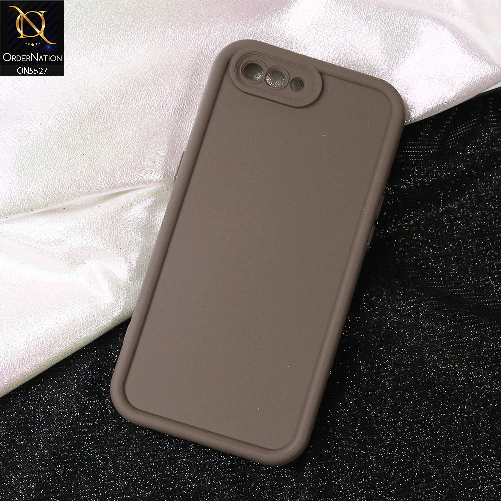 Oppo A12e Cover - Brown -Soft Silicone Case With Round Bumper Matte TPU Shockproof Cover
