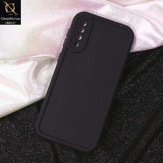 Samsung Galaxy A30s Cover - Black - Soft Silicone Case With Round Bumper Matte TPU Shockproof Cover