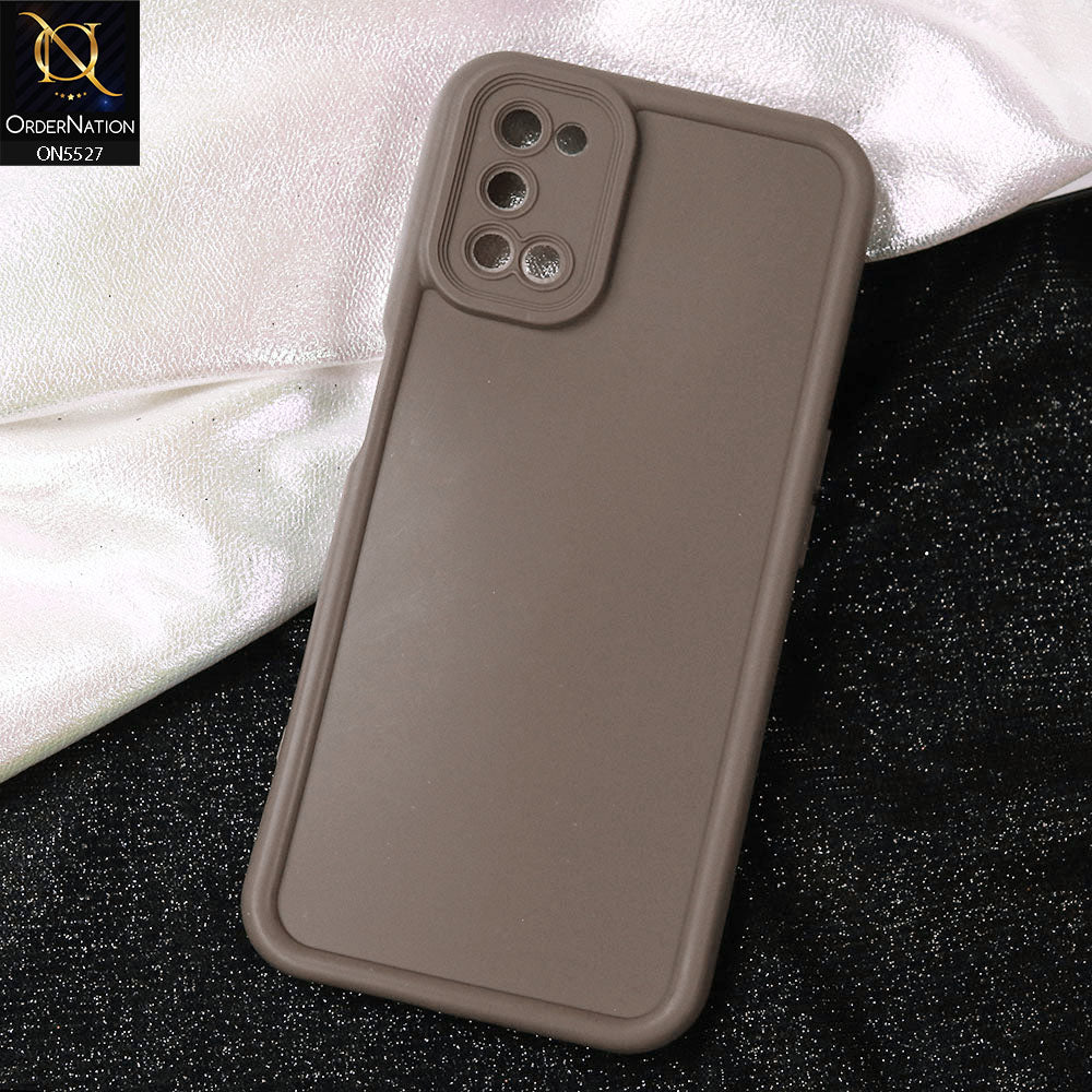 Oppo A92 Cover - Brown -Soft Silicone Case With Round Bumper Matte TPU Shockproof Cover