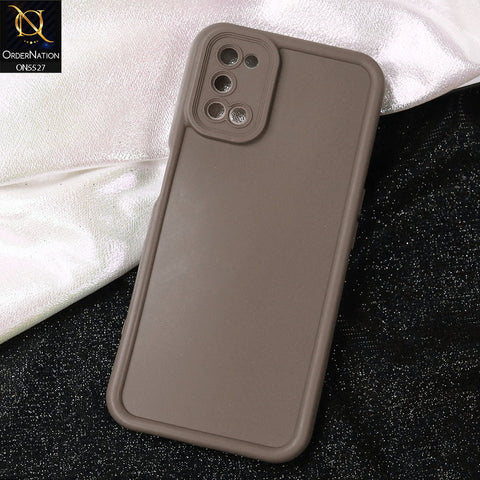 Oppo A92 Cover - Brown -Soft Silicone Case With Round Bumper Matte TPU Shockproof Cover