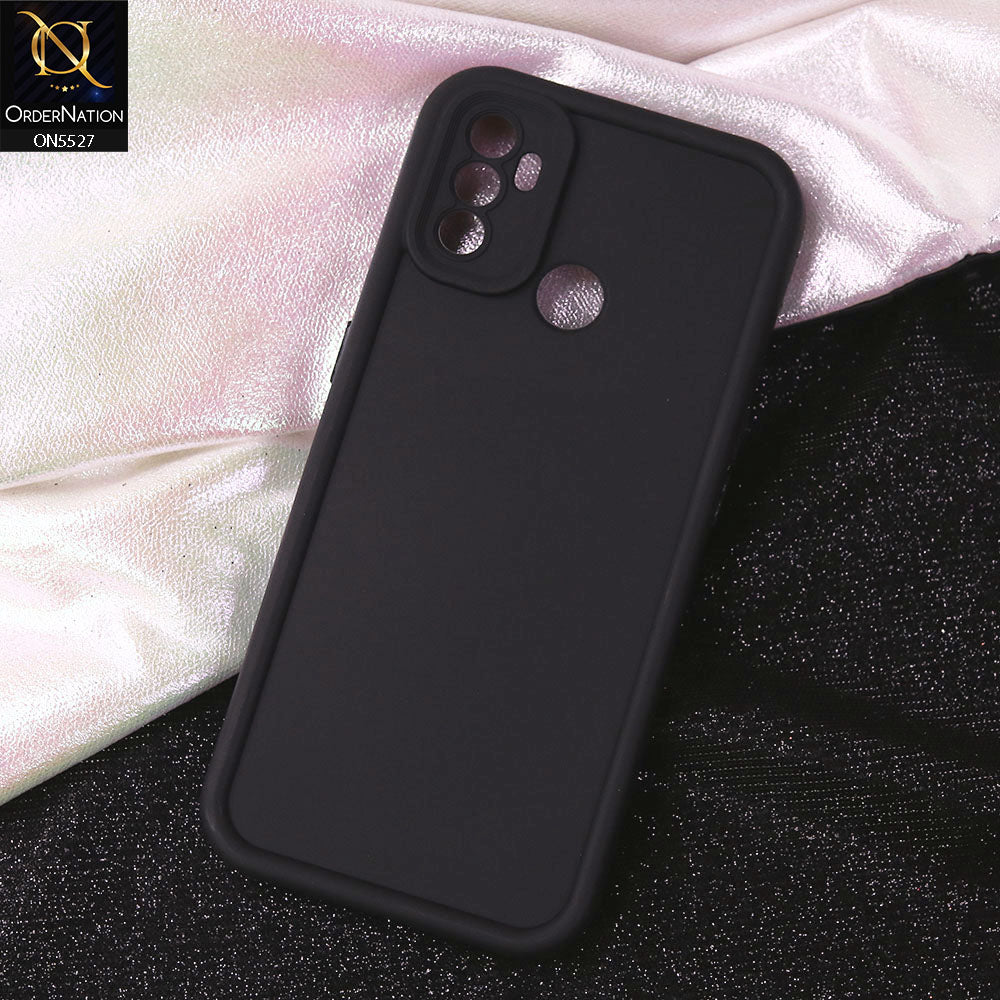 Oppo A53s Cover - Black - Soft Silicone Case With Round Bumper Matte TPU Shockproof Cover
