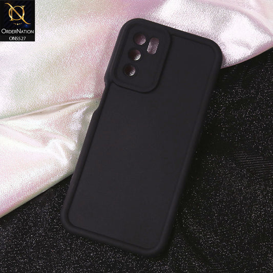 Oppo A16 Cover - Black - Soft Silicone Case With Round Bumper Matte TPU Shockproof Cover