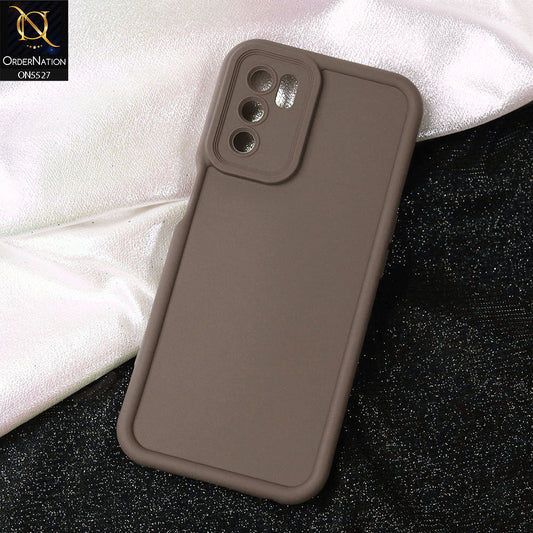 Oppo A16 Cover - Brown -Soft Silicone Case With Round Bumper Matte TPU Shockproof Cover