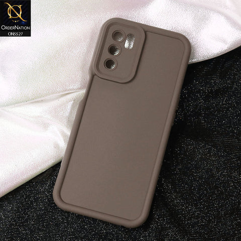 Oppo A16 Cover - Brown -Soft Silicone Case With Round Bumper Matte TPU Shockproof Cover
