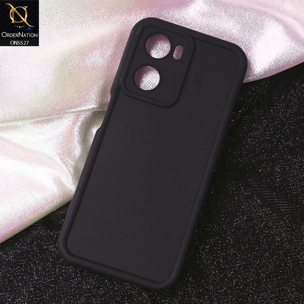 Oppo A77s Cover - Black - Soft Silicone Case With Round Bumper Matte TPU Shockproof Cover