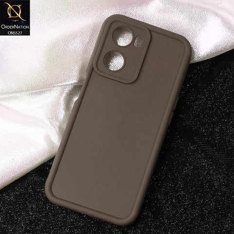 Oppo A57s Cover - Brown -Soft Silicone Case With Round Bumper Matte TPU Shockproof Cover