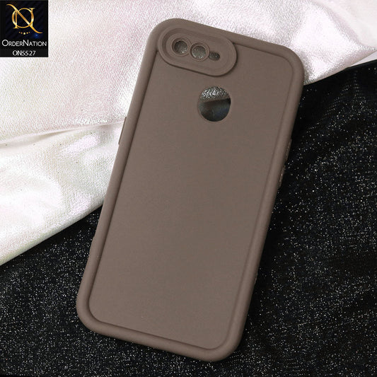 Oppo A5s Cover - Brown -Soft Silicone Case With Round Bumper Matte TPU Shockproof Cover