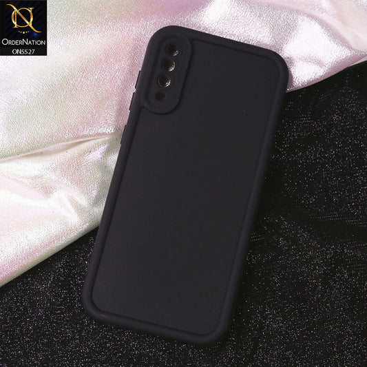 Samsung Galaxy A70 Cover - Black - Soft Silicone Case With Round Bumper Matte TPU Shockproof Cover