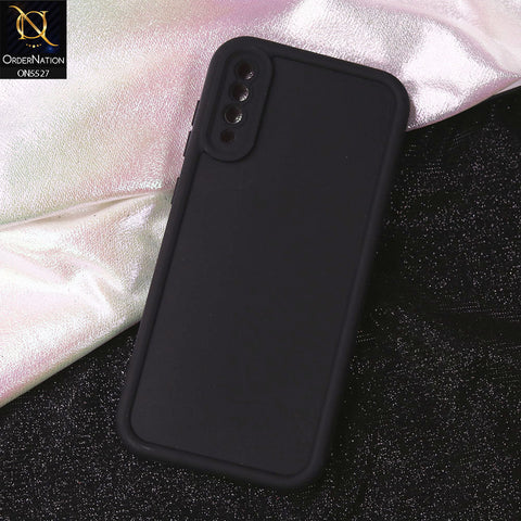 Samsung Galaxy A70s Cover - Black - Soft Silicone Case With Round Bumper Matte TPU Shockproof Cover