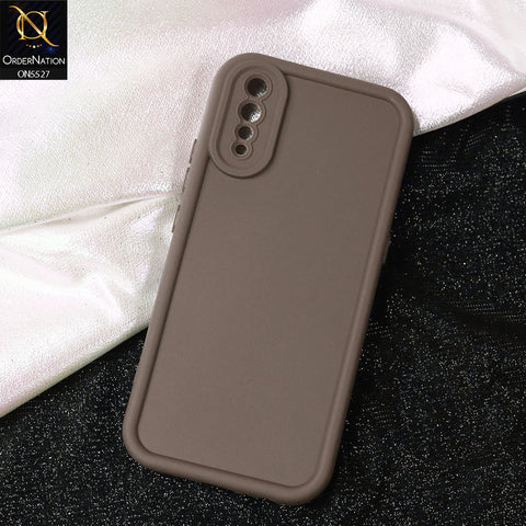 Samsung Galaxy A70s Cover - Brown - Soft Silicone Case With Round Bumper Matte TPU Shockproof Cover