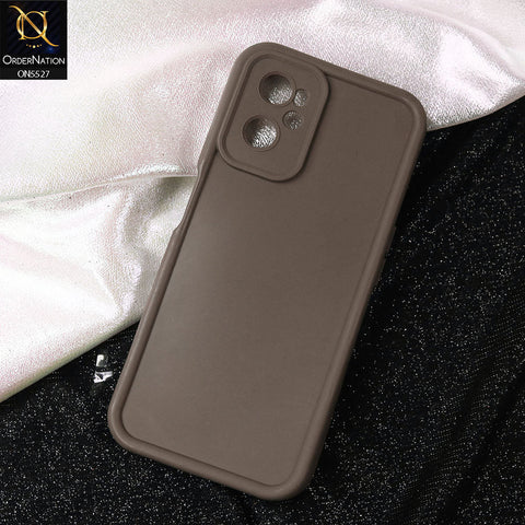 Realme 9i Cover - Brown -Soft Silicone Case With Round Bumper Matte TPU Shockproof Cover