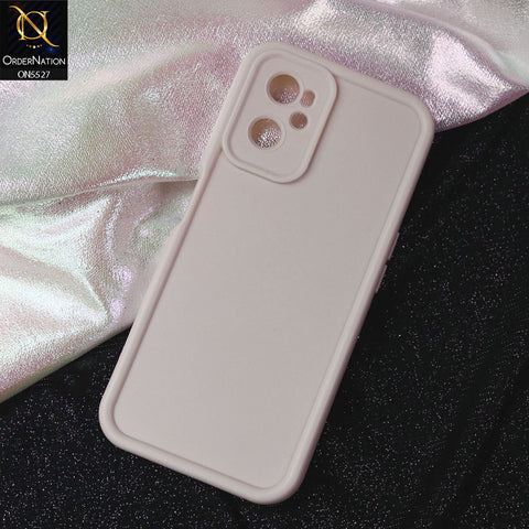 Oppo A96 4G Cover - Off White - Soft Silicone Case With Round Bumper Matte TPU Shockproof Cover