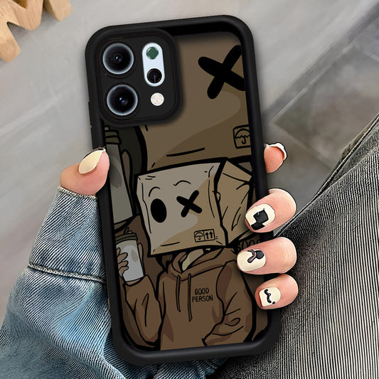 Oppo Reno 14 - Black - D1 - ONation Step Up Series - HQ Liquid Silicone Soft Case