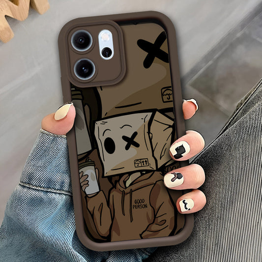 Oppo Reno 14F - Brown - D2 - ONation Step Up Series - HQ Liquid Silicone Soft Case