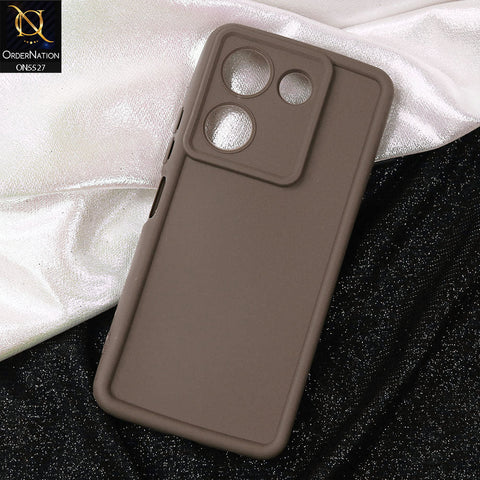 Tecno Camon 20 Cover - Brown -Soft Silicone Case With Round Bumper Matte TPU Shockproof Cover