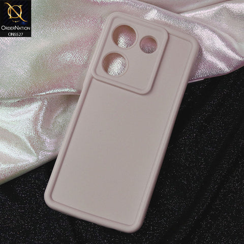 Tecno Camon 20 Cover - Off White -Soft Silicone Case With Round Bumper Matte TPU Shockproof Cover